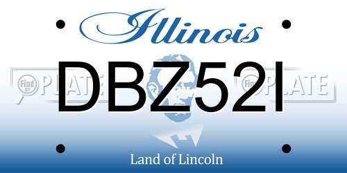 DBZ52I Illinois License Plate