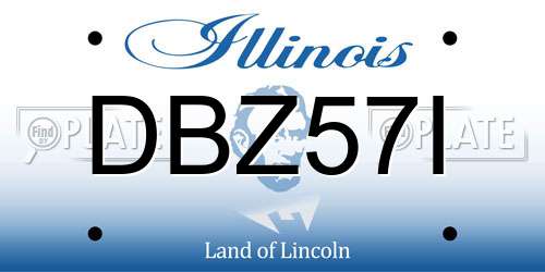 DBZ57I Illinois License Plate