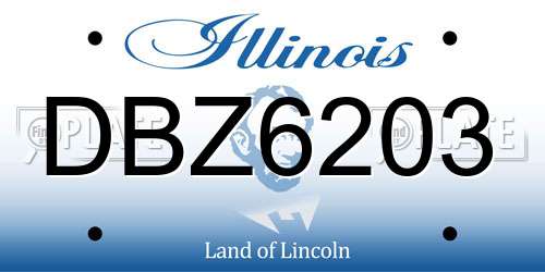 DBZ6203 Illinois License Plate