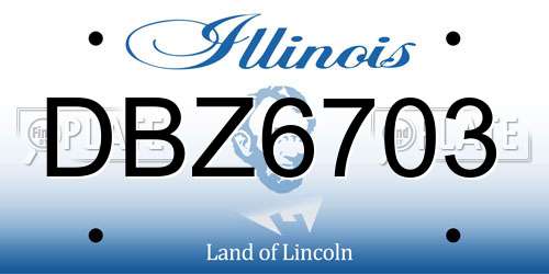 DBZ6703 Illinois License Plate