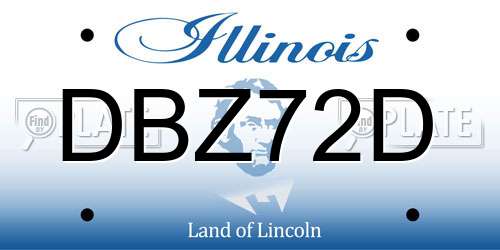 DBZ72D Illinois License Plate