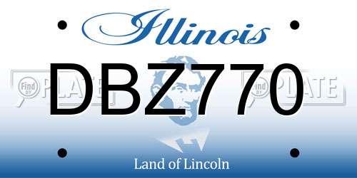 DBZ770 Illinois License Plate