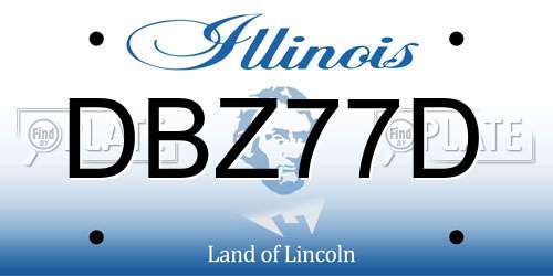 DBZ77D Illinois License Plate