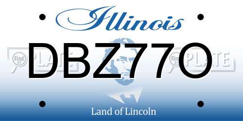 DBZ77O Illinois License Plate