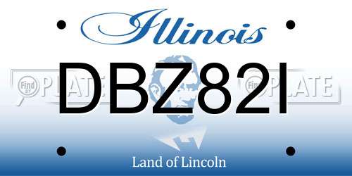 DBZ82I Illinois License Plate