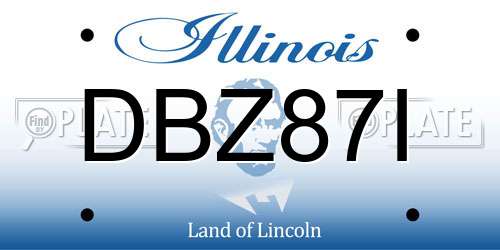 DBZ87I Illinois License Plate