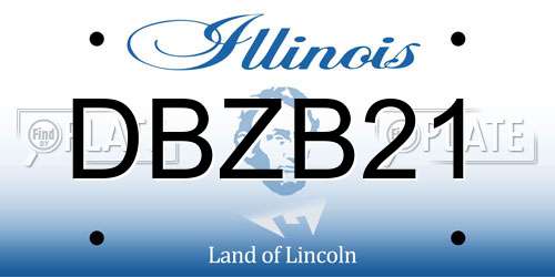 DBZB21 Illinois License Plate