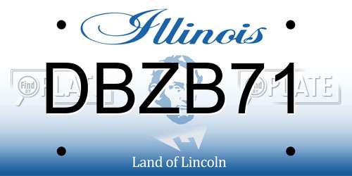DBZB71 Illinois License Plate