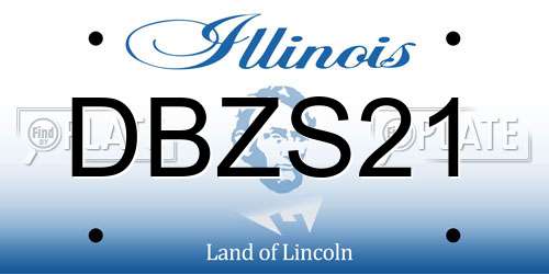 DBZS21 Illinois License Plate