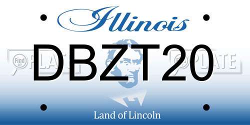 DBZT20 Illinois License Plate
