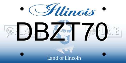 DBZT70 Illinois License Plate