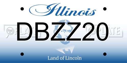 DBZZ20 Illinois License Plate