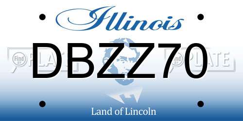 DBZZ70 Illinois License Plate