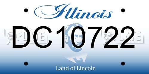 DC10722 Illinois License Plate