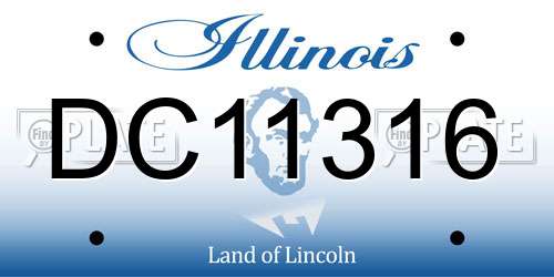 DC11316 Illinois License Plate