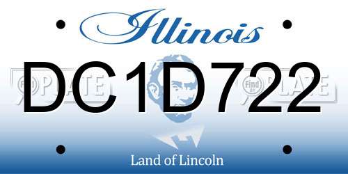 DC1D722 Illinois License Plate