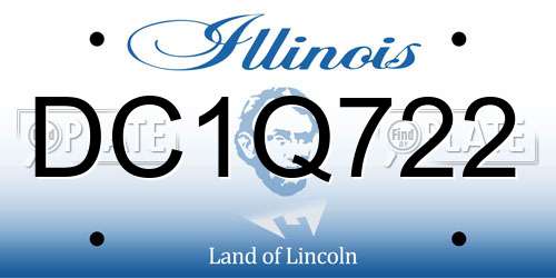 DC1Q722 Illinois License Plate