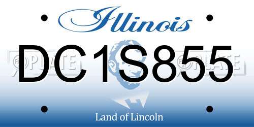 DC1S855 Illinois License Plate