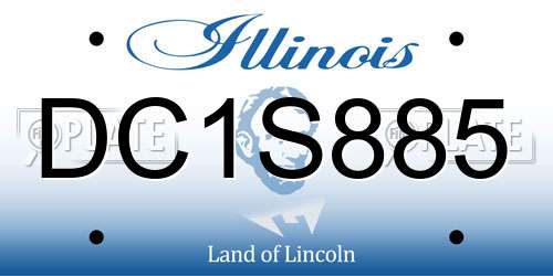 DC1S885 Illinois License Plate