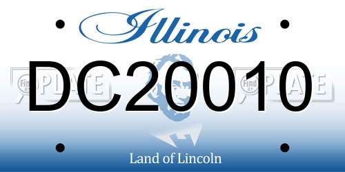 DC20010 Illinois License Plate