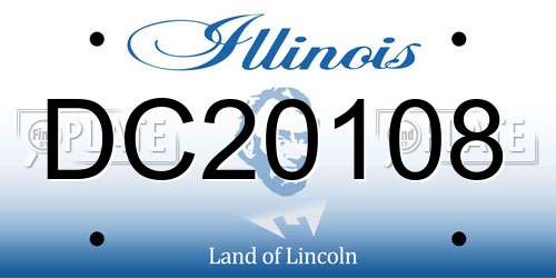 DC20108 Illinois License Plate