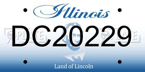 DC20229 Illinois License Plate