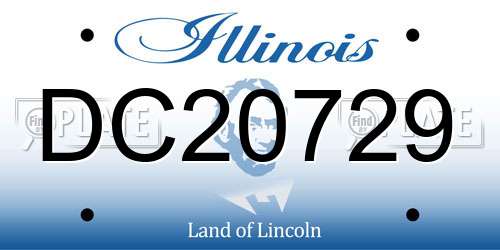 DC20729 Illinois License Plate