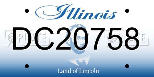 DC20758 Illinois License Plate