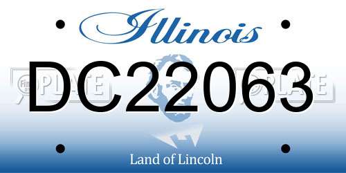 DC22063 Illinois License Plate