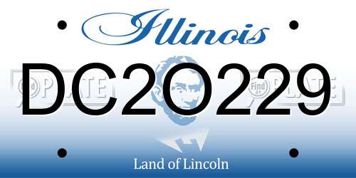 DC2O229 Illinois License Plate