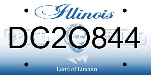 DC2O844 Illinois License Plate