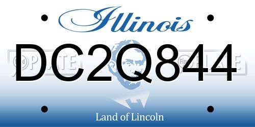 DC2Q844 Illinois License Plate