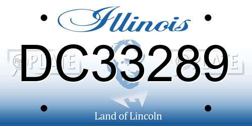 DC33289 Illinois License Plate