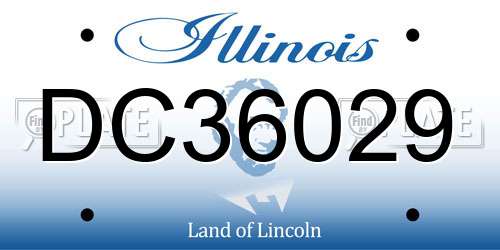 DC36029 Illinois License Plate