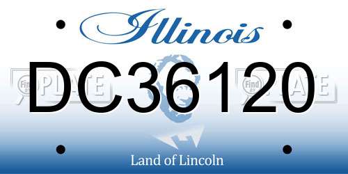 DC36120 Illinois License Plate