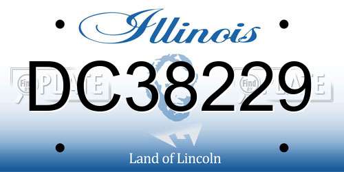 DC38229 Illinois License Plate