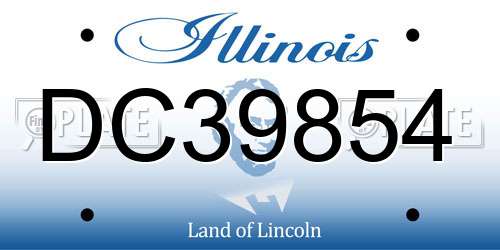DC39854 Illinois License Plate