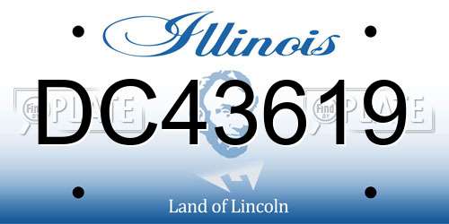DC43619 Illinois License Plate