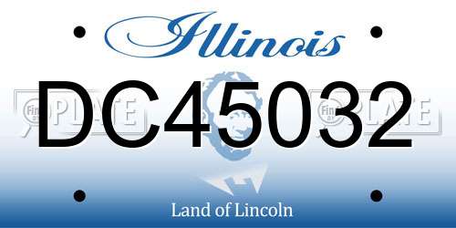 DC45032 Illinois License Plate