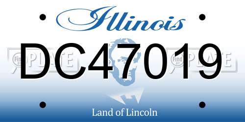 DC47019 Illinois License Plate