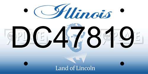 DC47819 Illinois License Plate
