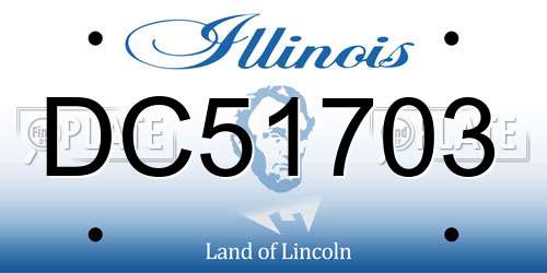DC51703 Illinois License Plate