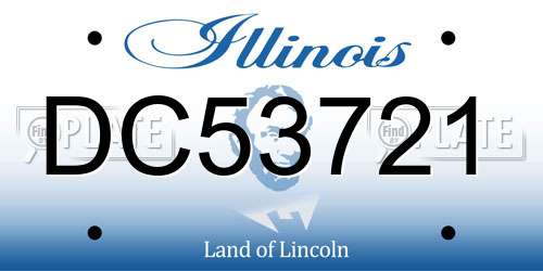 DC53721 Illinois License Plate