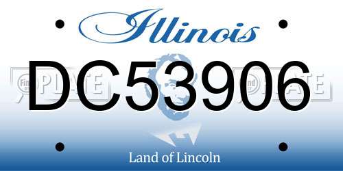 DC53906 Illinois License Plate