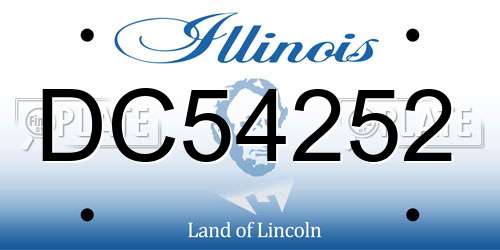 DC54252 Illinois License Plate