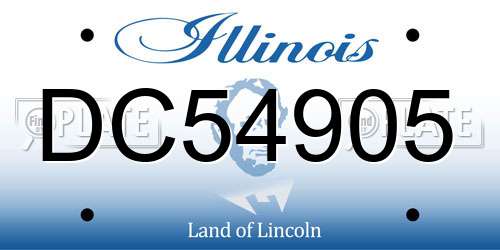 DC54905 Illinois License Plate