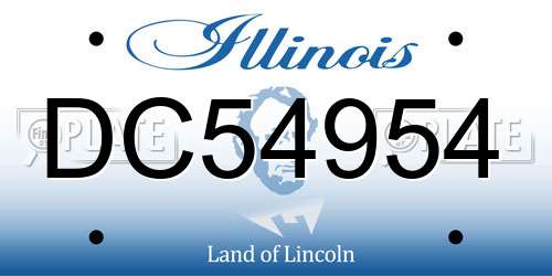 DC54954 Illinois License Plate