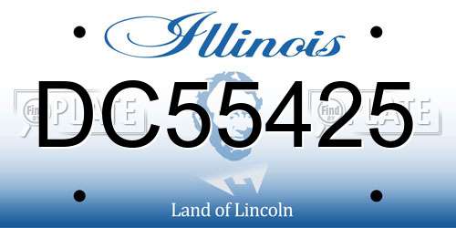 DC55425 Illinois License Plate