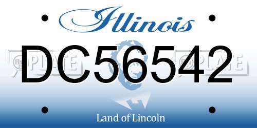 DC56542 Illinois License Plate