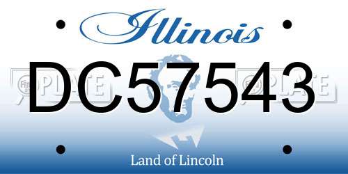 DC57543 Illinois License Plate